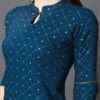 Saras Women Printed Rayon Straight Kurta  (Dark Blue) - Image 5