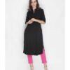 Slim Fit Women Pink Cotton Lycra Blend Trousers - Image 2
