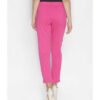 Slim Fit Women Pink Cotton Lycra Blend Trousers - Image 5