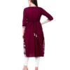 Purvi Women Embroidered Rayon Flared Kurta (Purple) - Image 2